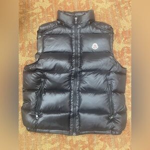 Authentic Moncler Shiny Black Puffer Vest for Men